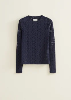 Ajour t-shirt lange mouwen