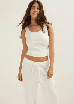 Basic singlet breed met kant