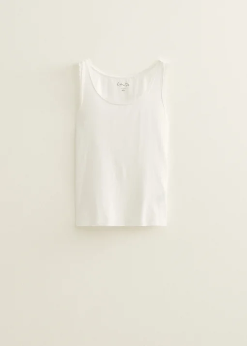 Basic singlet breed met kant