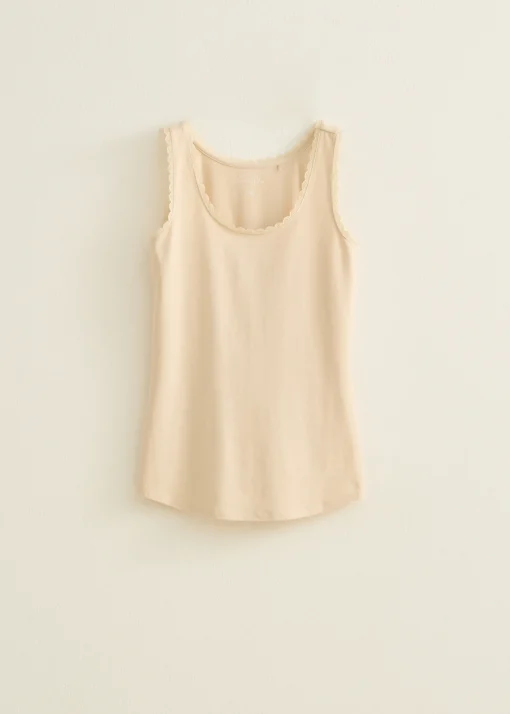 Basic singlet breed met kant