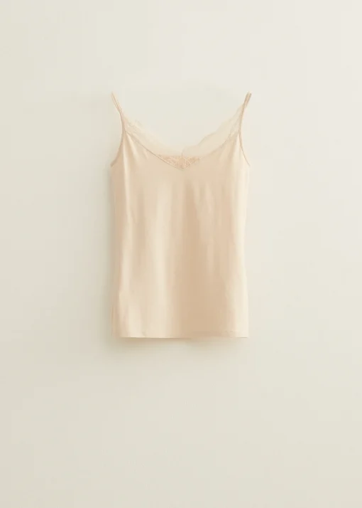 Basic singlet met kant detail