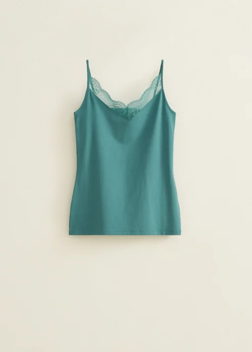 Basic singlet met kant detail