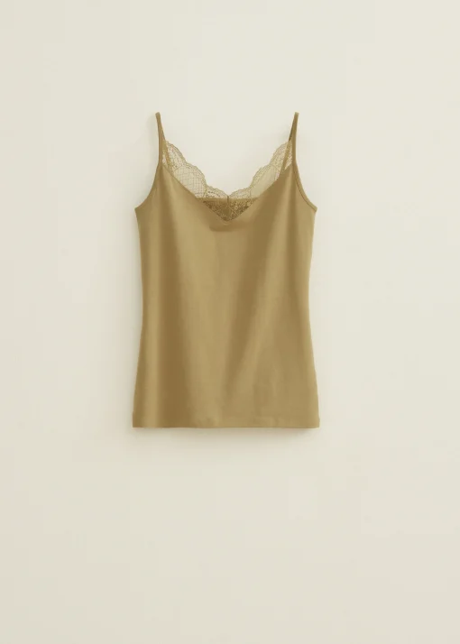 Basic singlet met kant detail