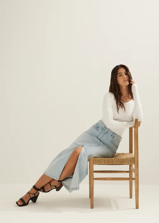 Basic top met lange mouwen