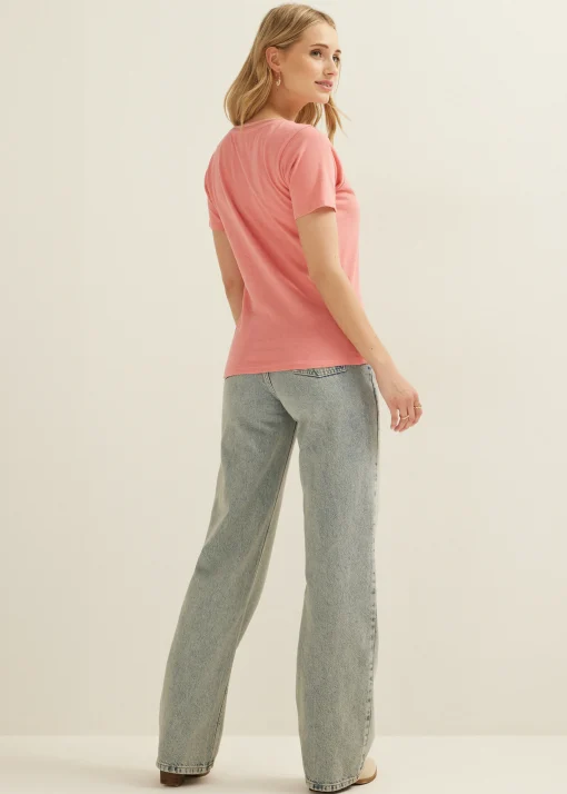 basic t-shirt met v-hals