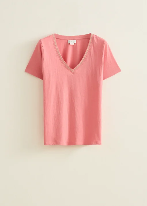 basic t-shirt met v-hals