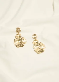 Bloemen oorbel goud