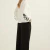 Blouse geborduurde bloemen