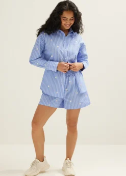 Blouse gestreept met paillet detail