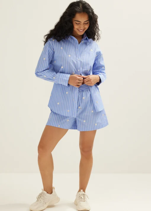 Blouse gestreept met paillet detail