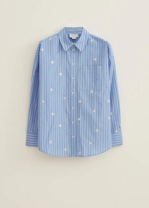 Blouse gestreept met paillet detail