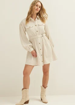 Blouse jurk van corduroy