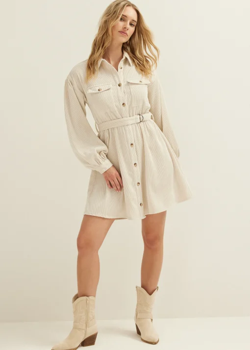 Blouse jurk van corduroy