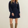 Blouse jurk van corduroy