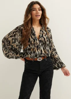 Blouse met all-over print