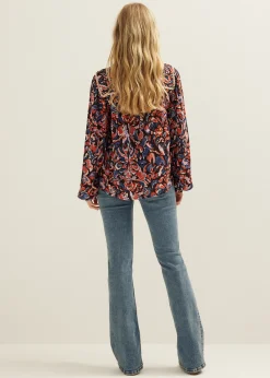 Blouse met all-over print
