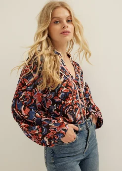 Blouse met all-over print
