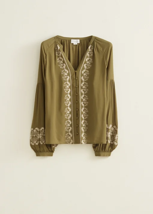 Blouse met borduurdetails
