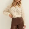Blouse met furry details