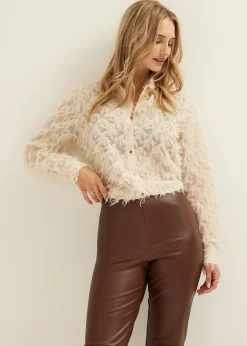 Blouse met furry details