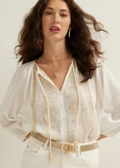 Blouse met geborduurde details