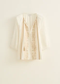 Blouse met geborduurde details
