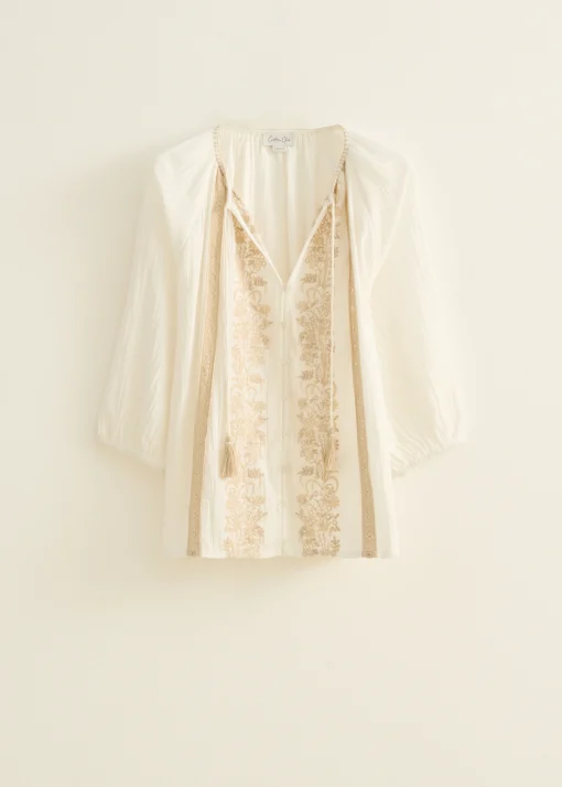 Blouse met geborduurde details