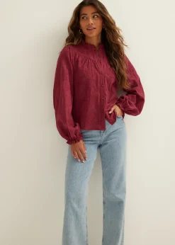 Blouse met jacquard bloemen