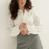 Blouse met jacquard bloemen