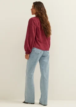 Blouse met jacquard bloemen