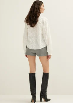 Blouse met jacquard bloemen