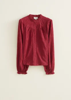 Blouse met jacquard bloemen