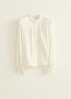 Blouse met jacquard bloemen