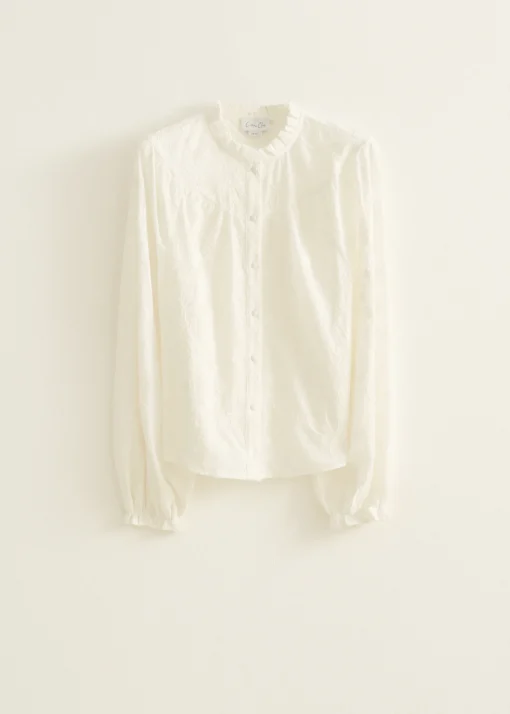 Blouse met jacquard bloemen