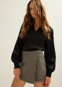 Blouse met satijnen look