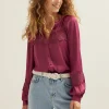 Blouse met satijnen look