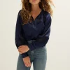 Blouse met satijnen look