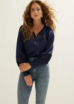 Blouse met satijnen look