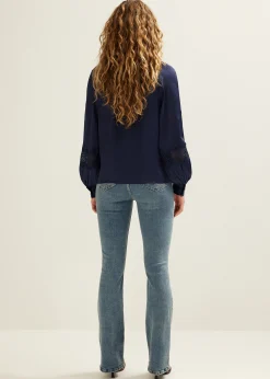 Blouse met satijnen look