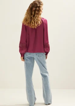 Blouse met satijnen look