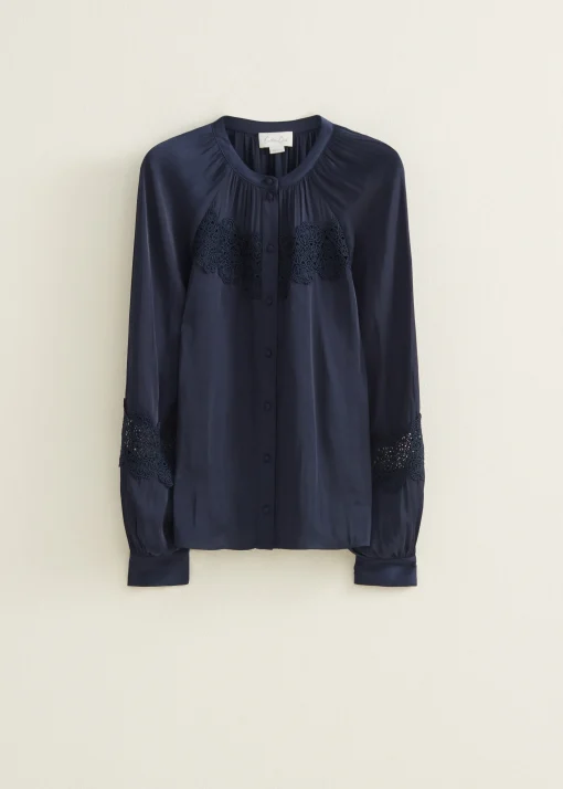 Blouse met satijnen look