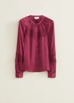 Blouse met satijnen look