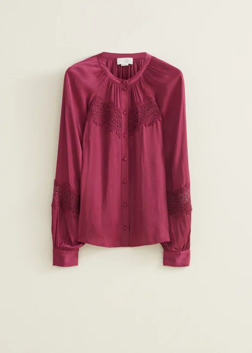 Blouse met satijnen look