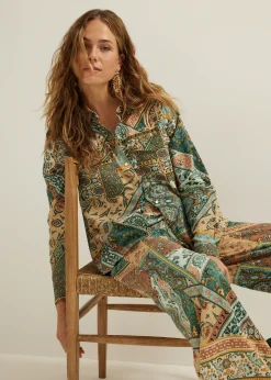 Blouse met scarf print