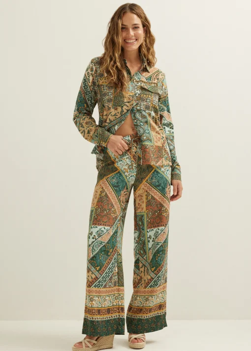 Blouse met scarf print