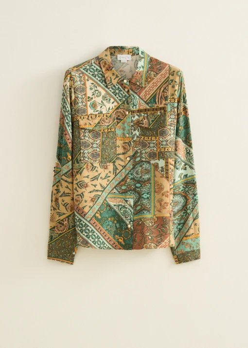 Blouse met scarf print