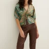 Blouse met striksluiting
