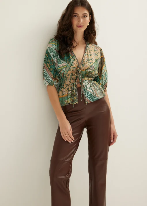 Blouse met striksluiting