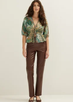 Blouse met striksluiting