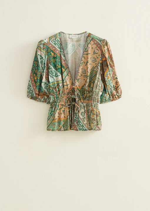 Blouse met striksluiting
